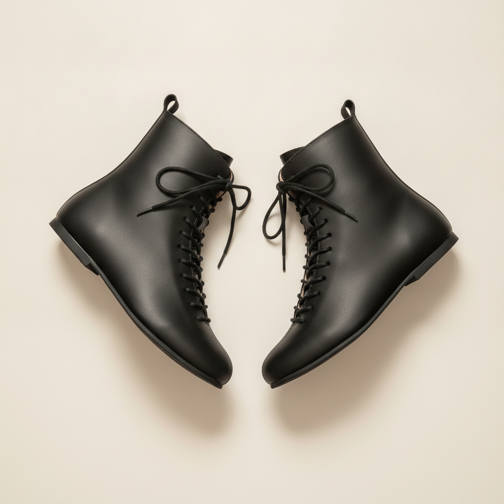 Perroquet Black Teen Leather Laced Boot