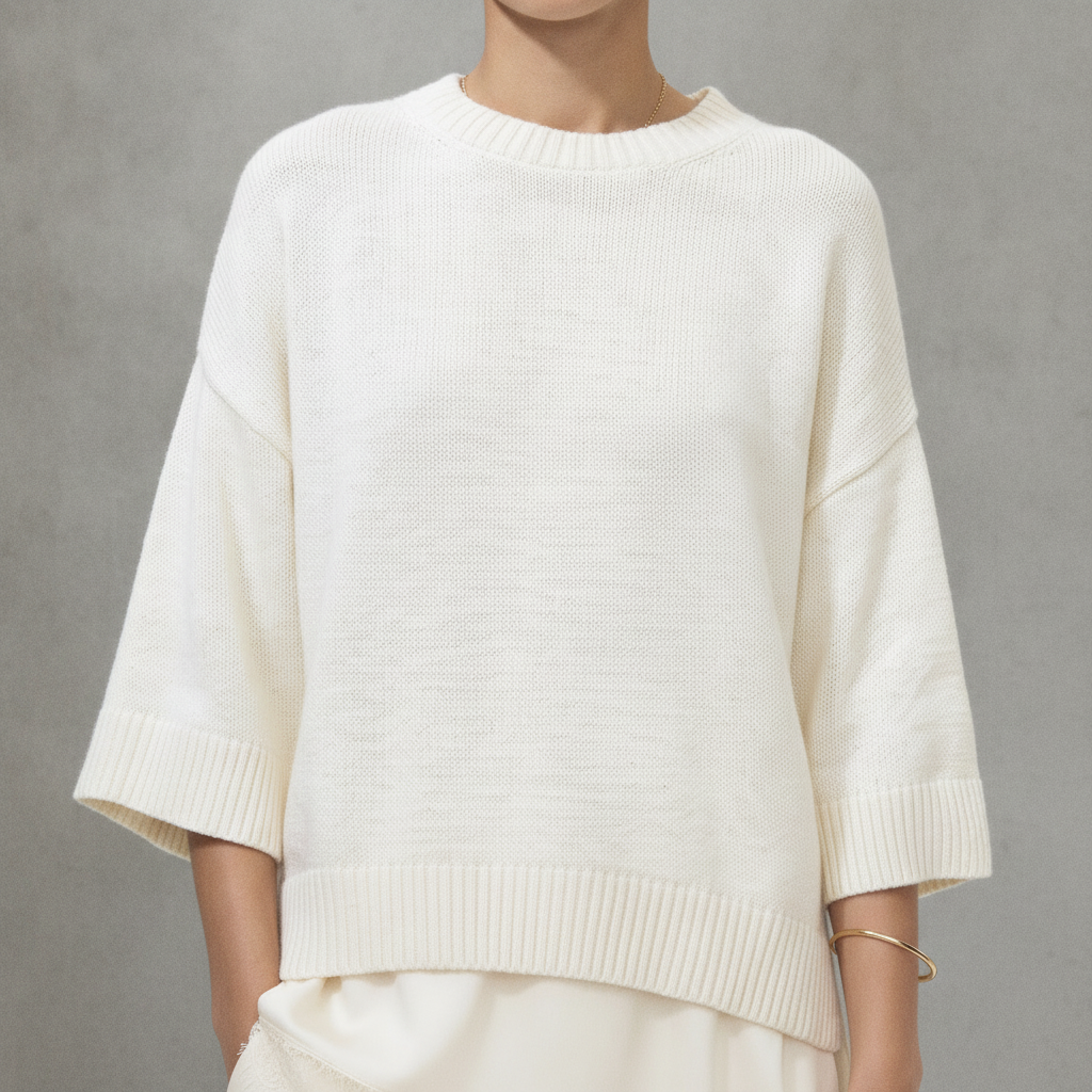 Women's Cream Layered Sweater