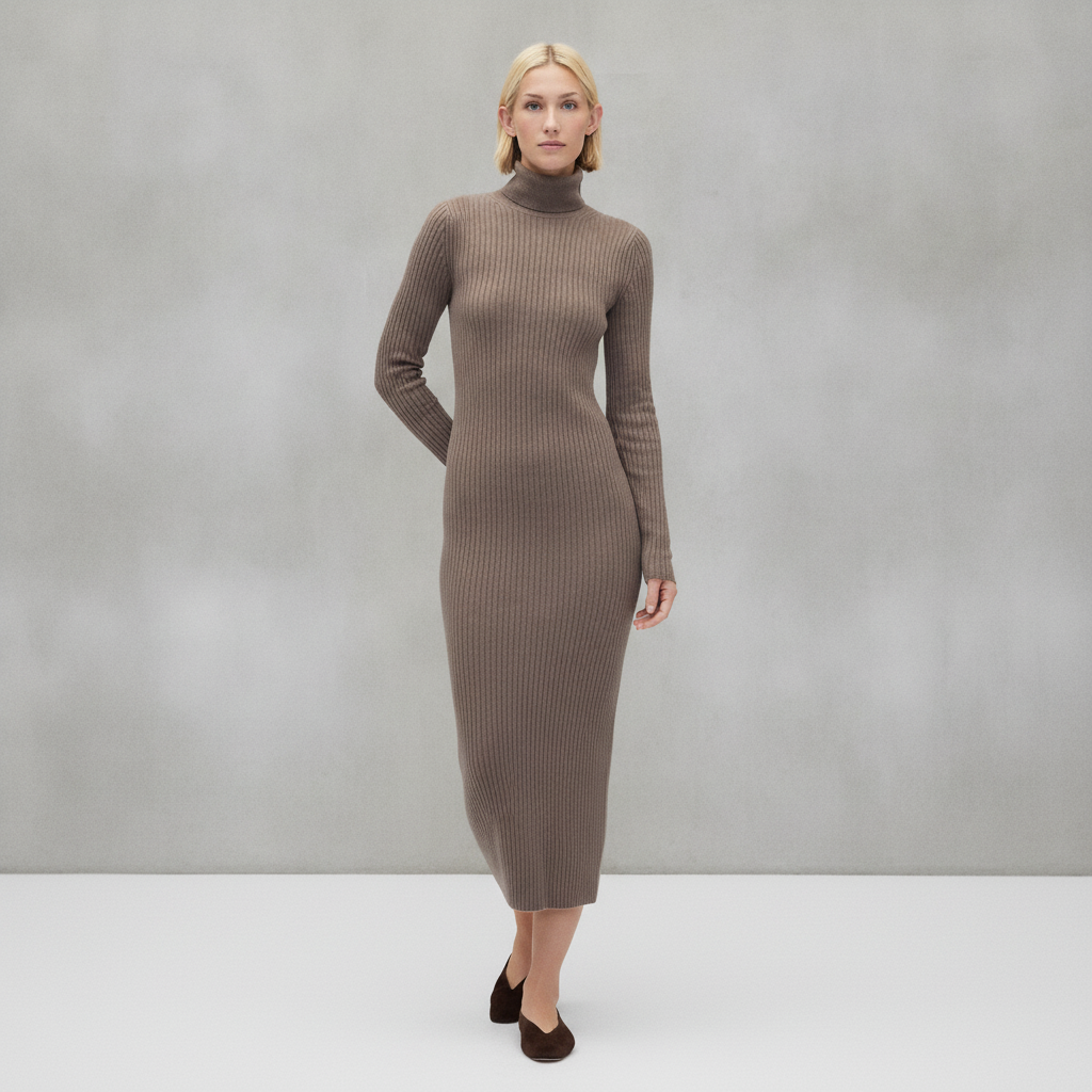 CashSoft Turtleneck Maxi Sweater Dress