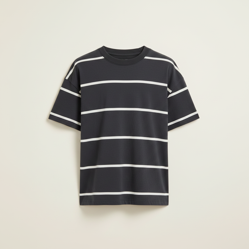 Boys' Short Sleeve Striped Oversized T-Shirt - Cat & Jack Charcoal Gray