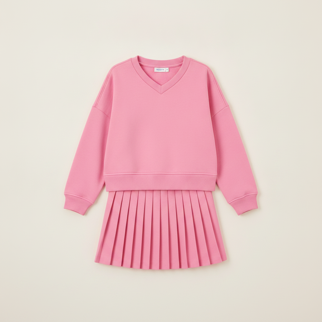 Kids VintageSoft Pleated Sweatshirt Dress