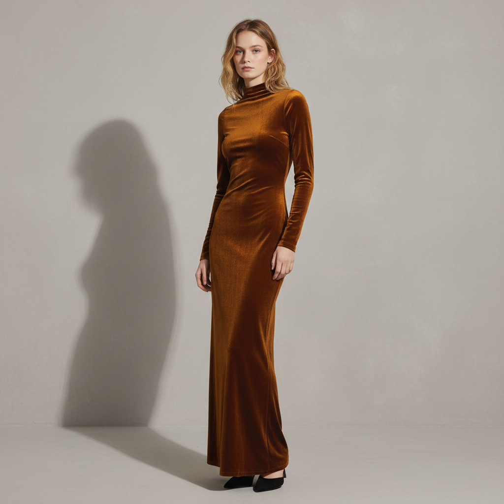 Viola Velvet Dress in Marigold