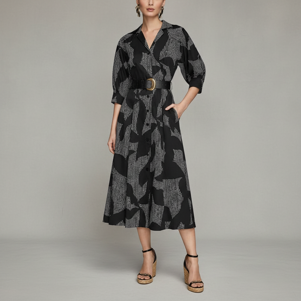 Sleeveless Belted Midi Dress