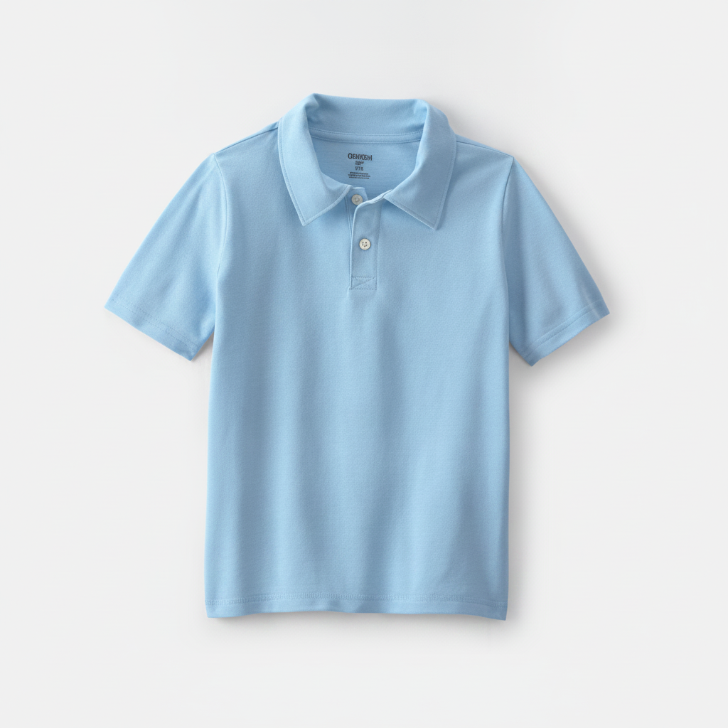 Boys Uniform Piqu Polo Shirt Light Blue