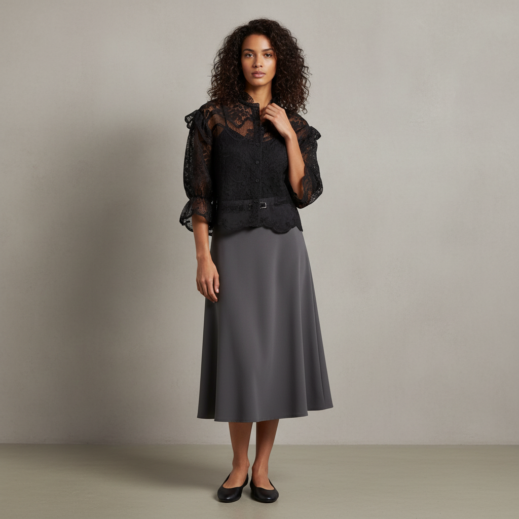 Victorian Lace Button-Up Shirt