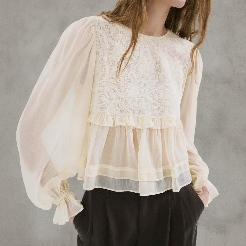 Lace contrast shirt