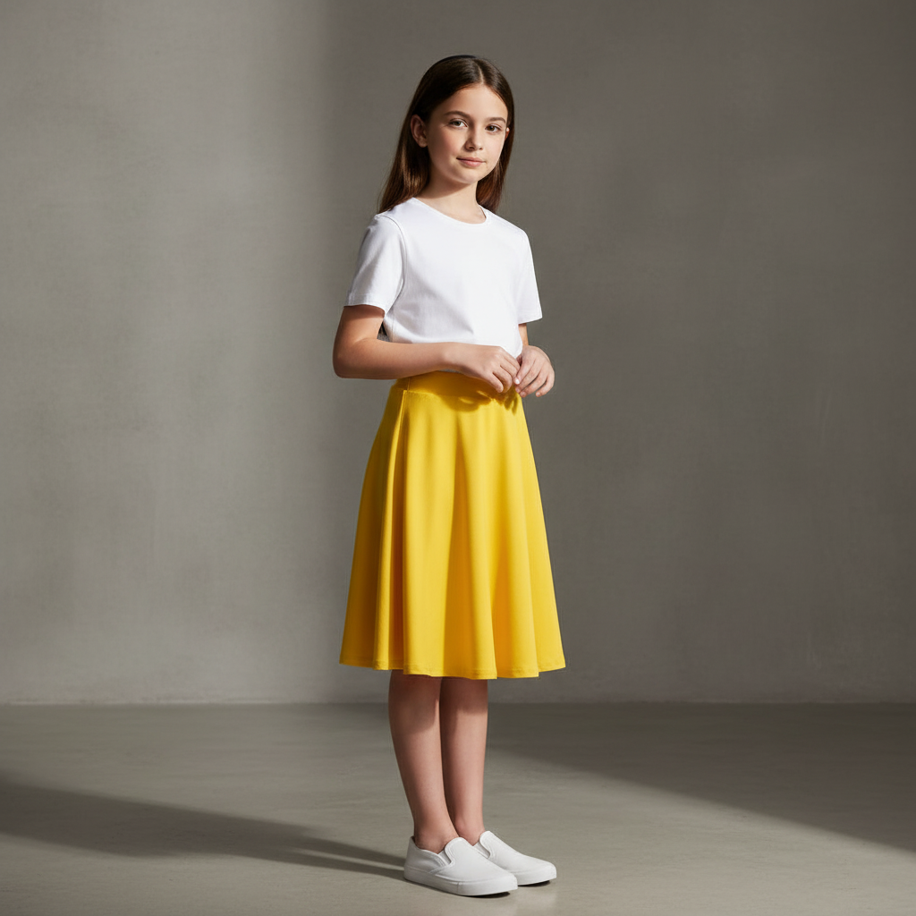 Zando A Line Skirt with Shorts - Yellow