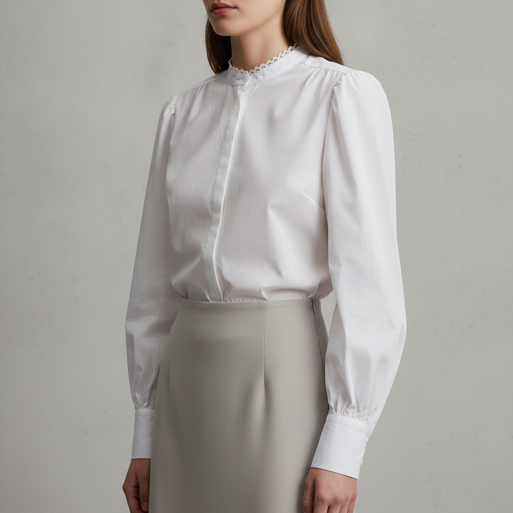 Embroidered Collar Blouse