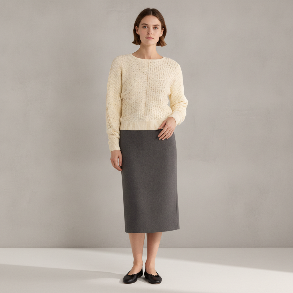 Textured Dolman Sleeve Cotton Sweater