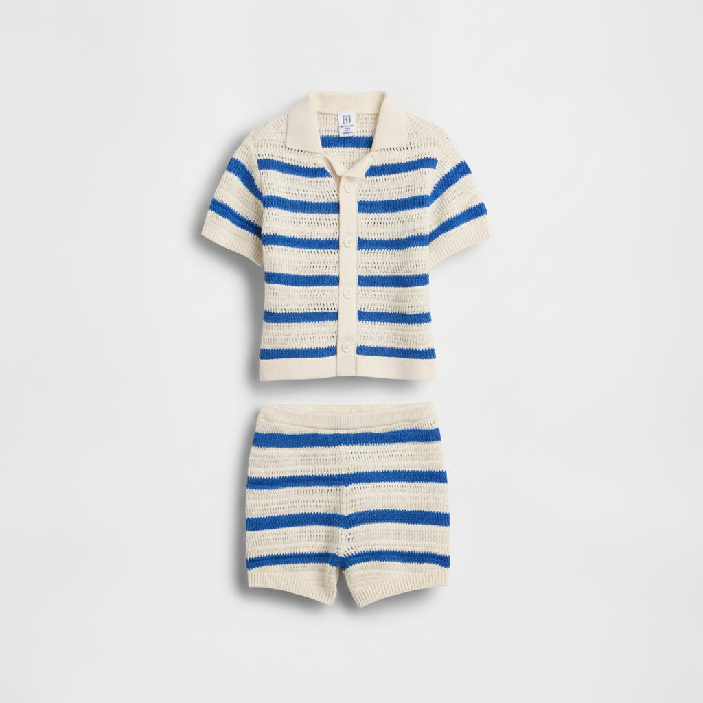 Baby Crochet Stripe Outfit Set