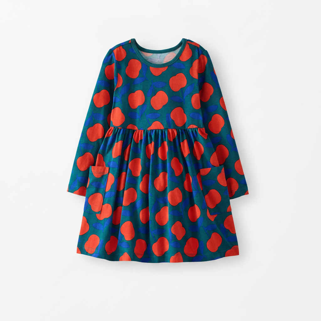 Hanna Andersson Long Sleeve Playground Dress with Pockets - Apple Print