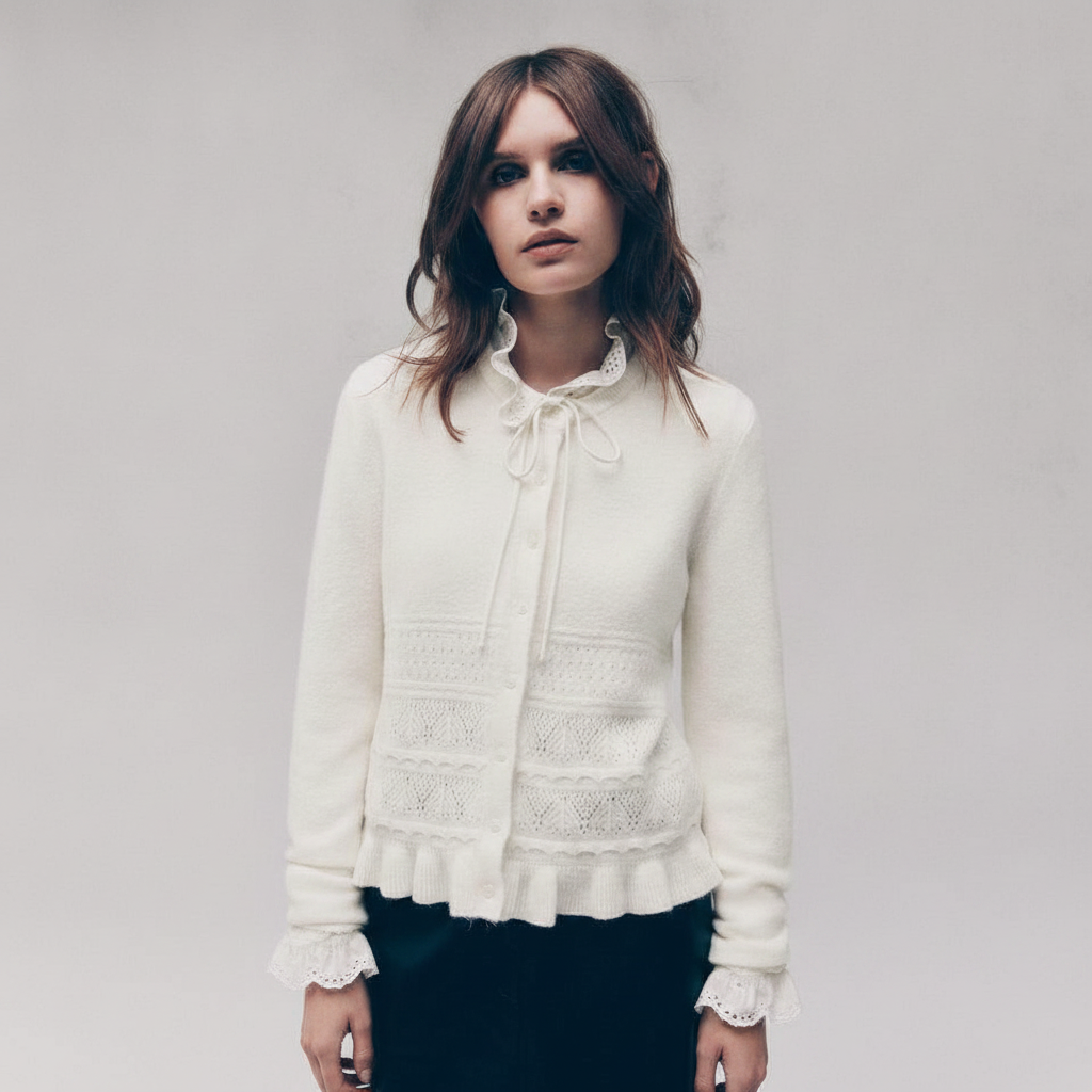Pointelle-knit Cardigan
