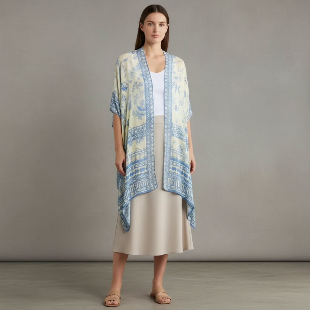 Lightweight Print Ruana