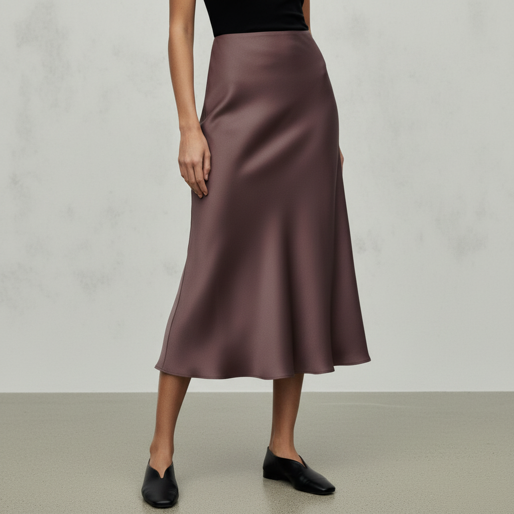 Women's Dark mauve Midi Skirt