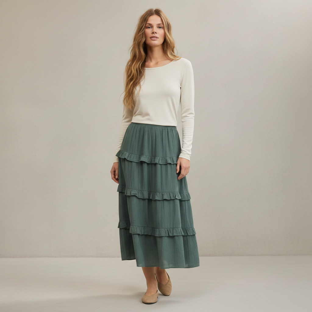 Ready to Ruffle Tiered Midaxi Skirt