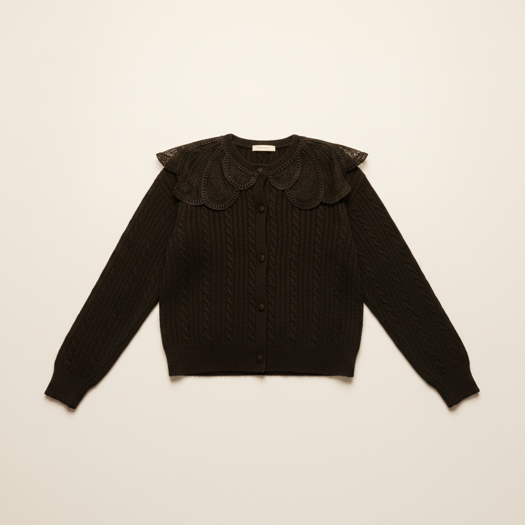 Lace-Collar Cardigan