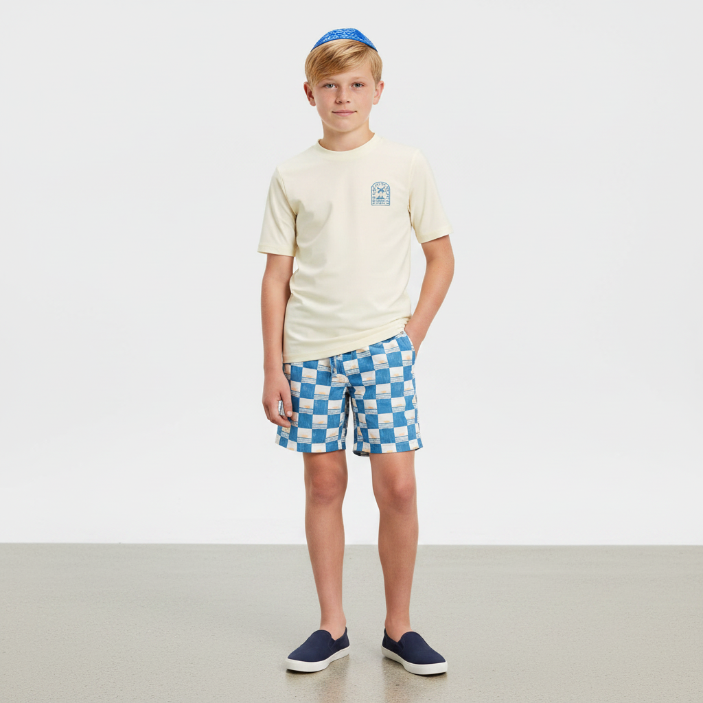 Boys' Rash Guard Tops - Cat & Jack™ Cream M Husky