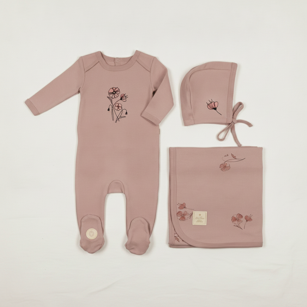 Mon Tresor Flower Sketch Layette Set