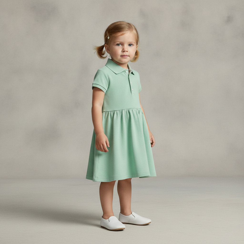 Stretch Mesh Polo Dress
