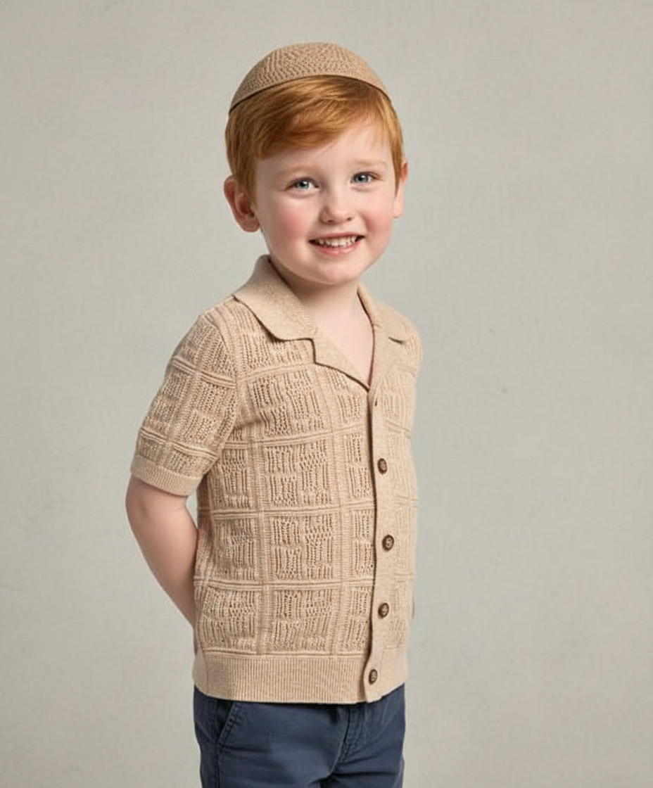 Boys Stitched Sweater Polo - Driftwood Bay - Gray