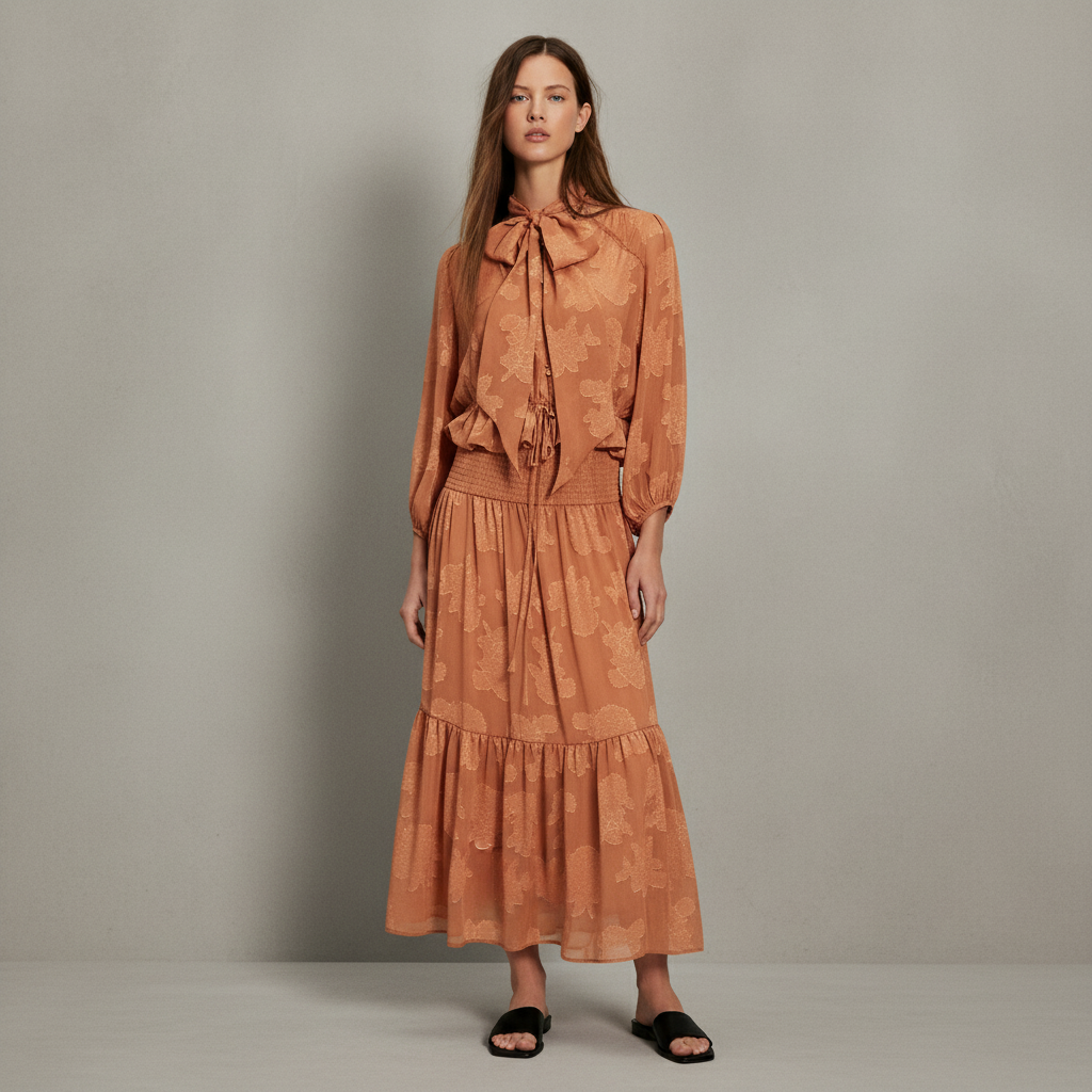 On The Horizon Jacquard Maxi Skirt Set