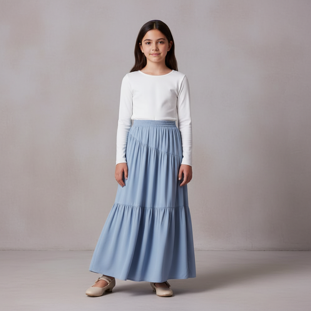 Tween A-Line Tiered Skirts with Pockets 5-14 Years