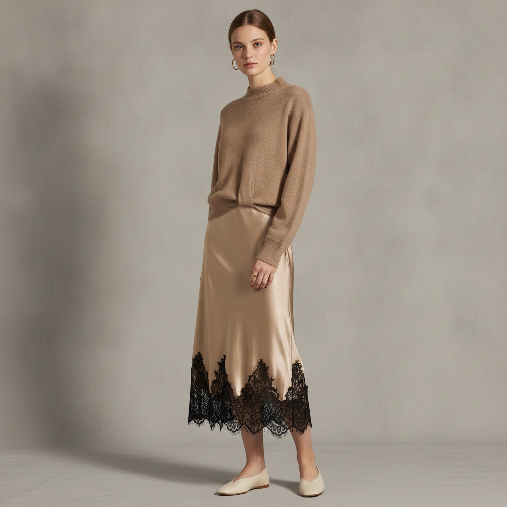 dh New York Sol Combo Sweater Dress - Brown/Oatmeal