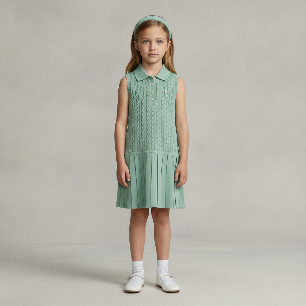 Mini-Cable Cotton Polo Dress