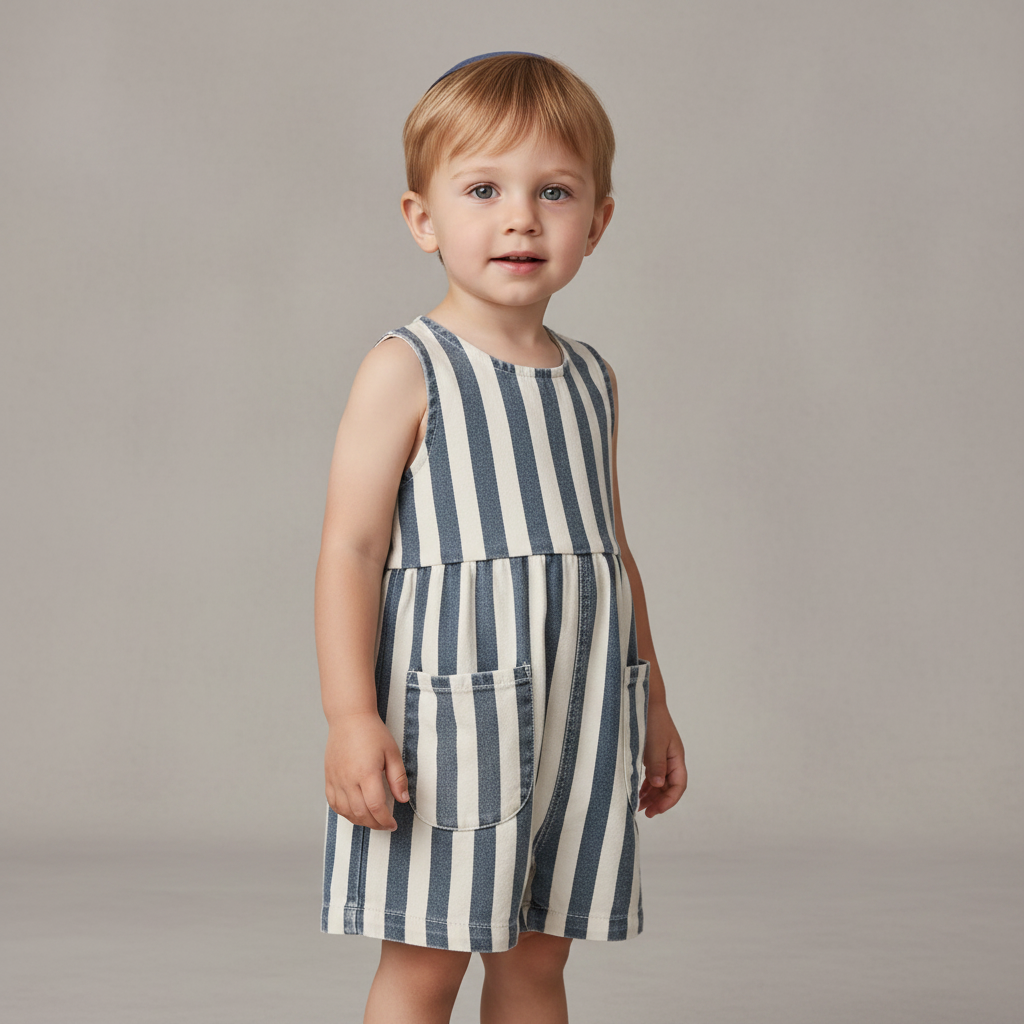 Dani Romper Navy Stripe
