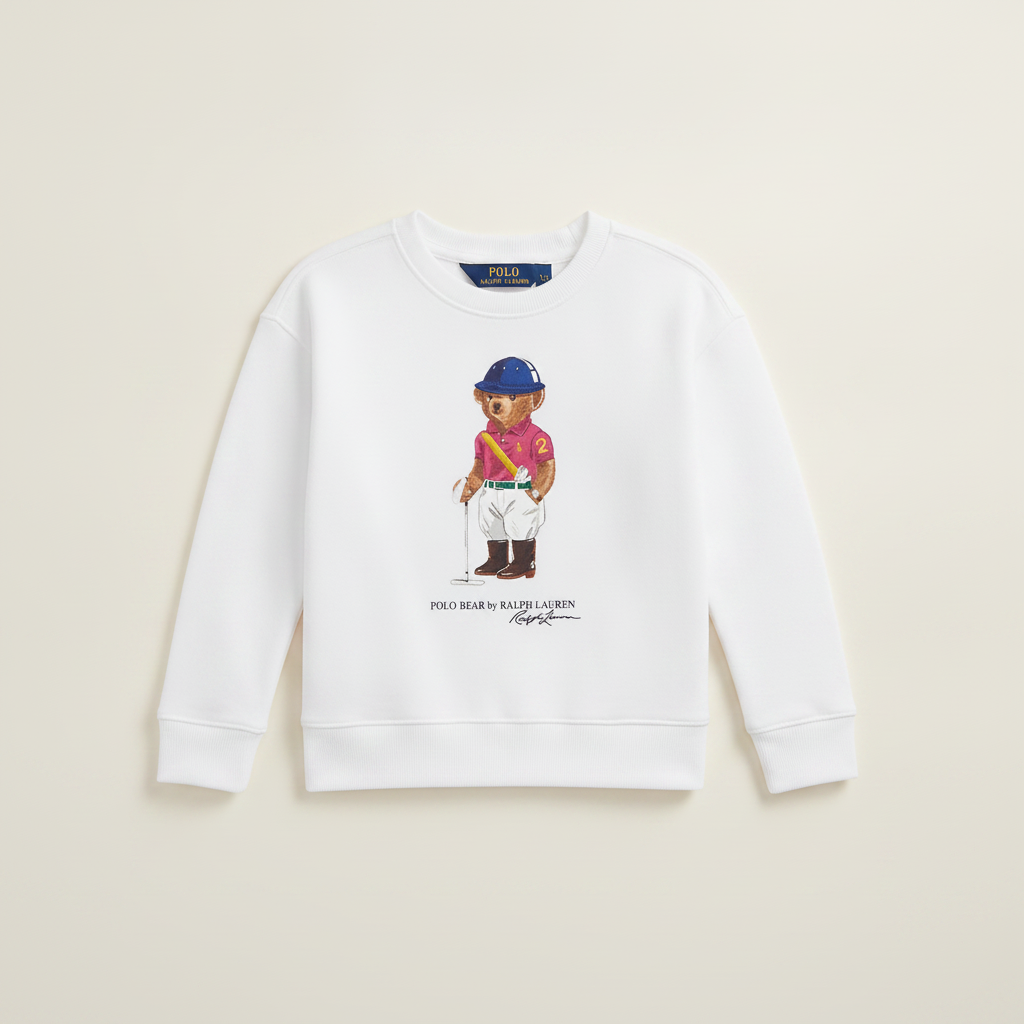 Polo Ralph LaurenGirls' 2T-6X Polo Bear Printed Boxy Sweatshirt