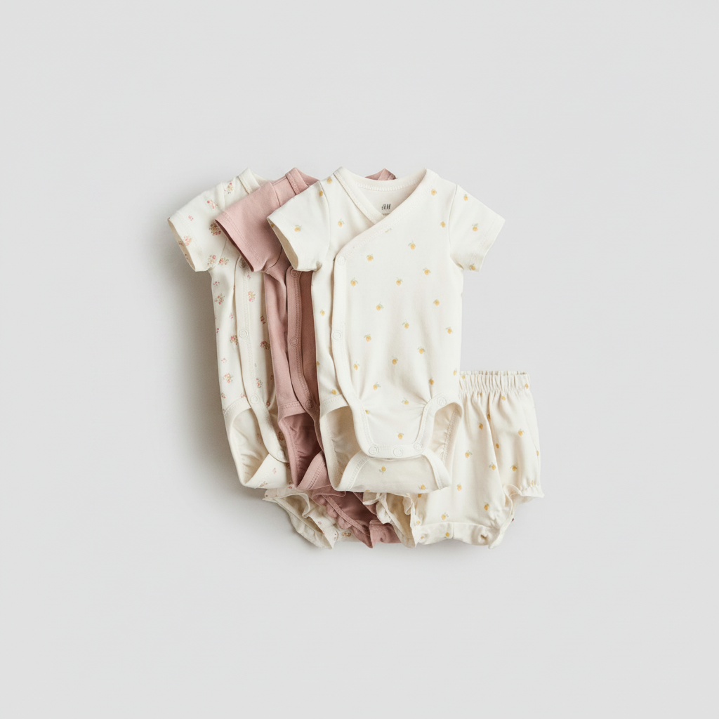 Cream/oranges 6-piece Jersey Set for kids