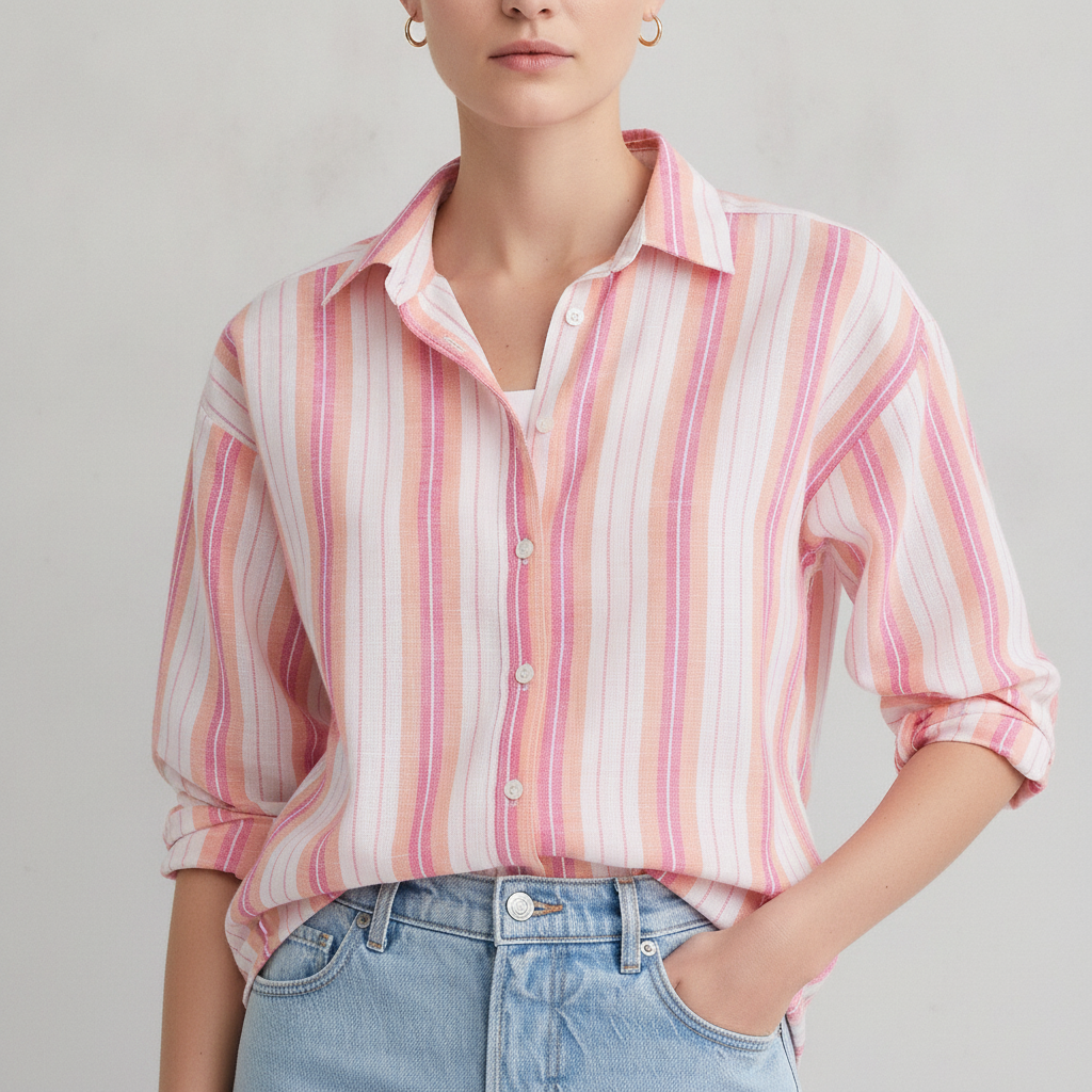 Striped Linen Cotton Everyday Oversized Shirt