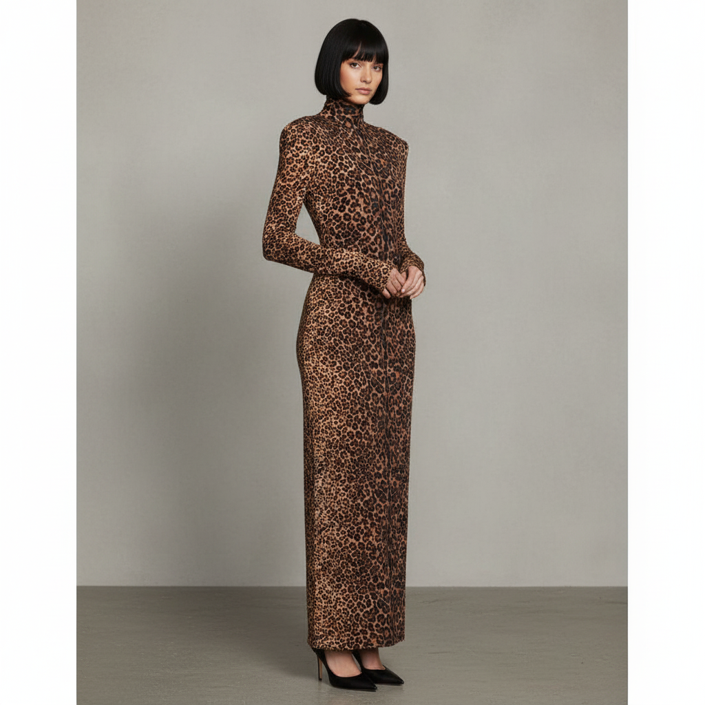 Evita Maxi Dress in Leopard