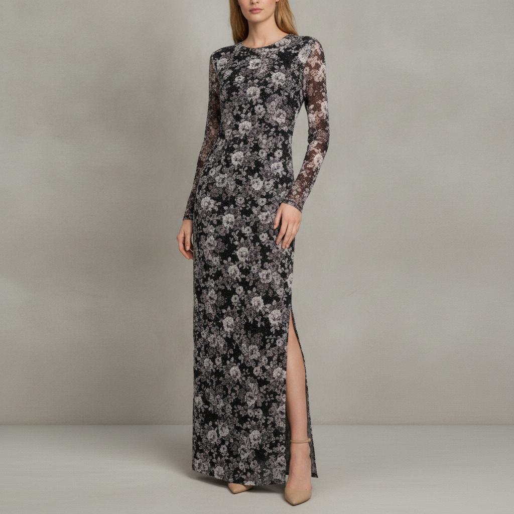 Nic Shirred Mesh Dress