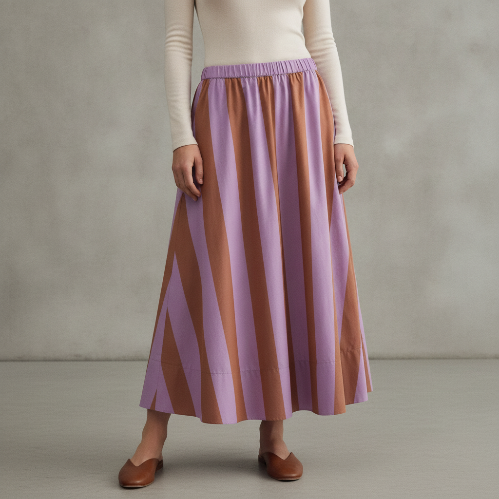 Lowen Striped Midi Skirt
