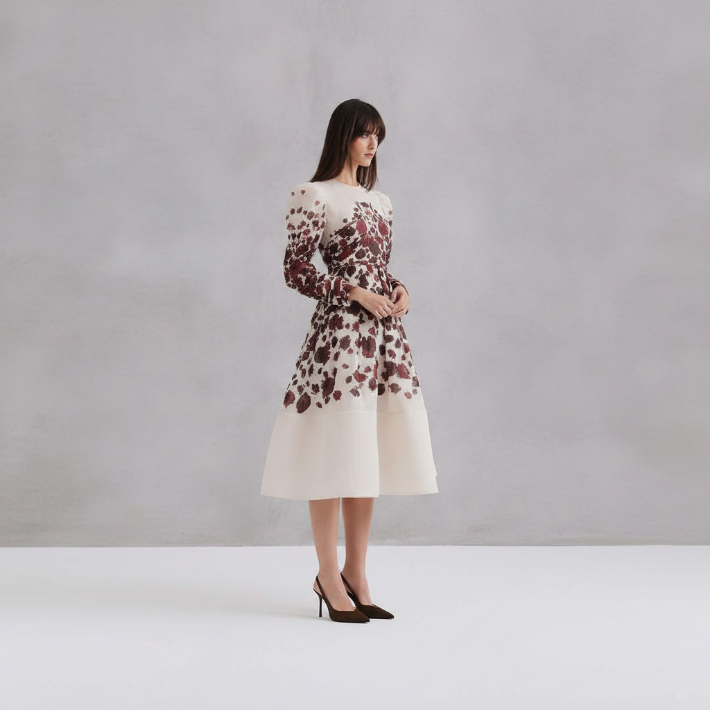 Leoni Silk Blend Midi Dress