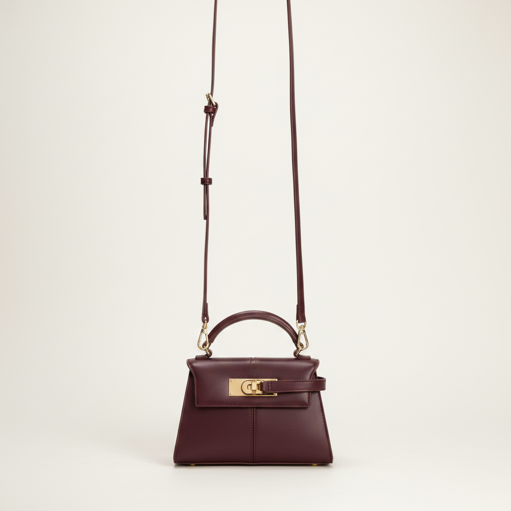 Elise Top Handle Bag in Deep Burgundy