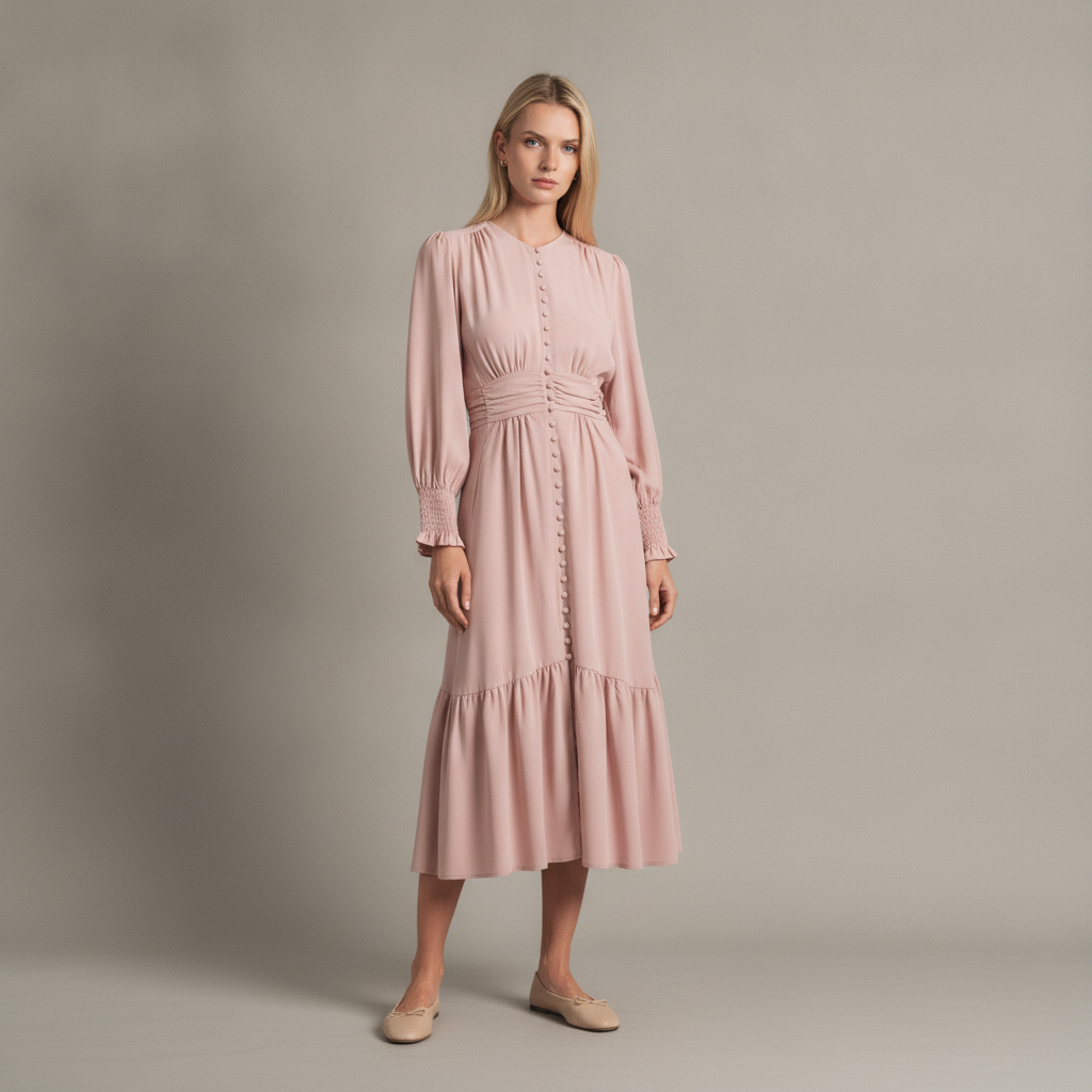 Rose Button Down Dress
