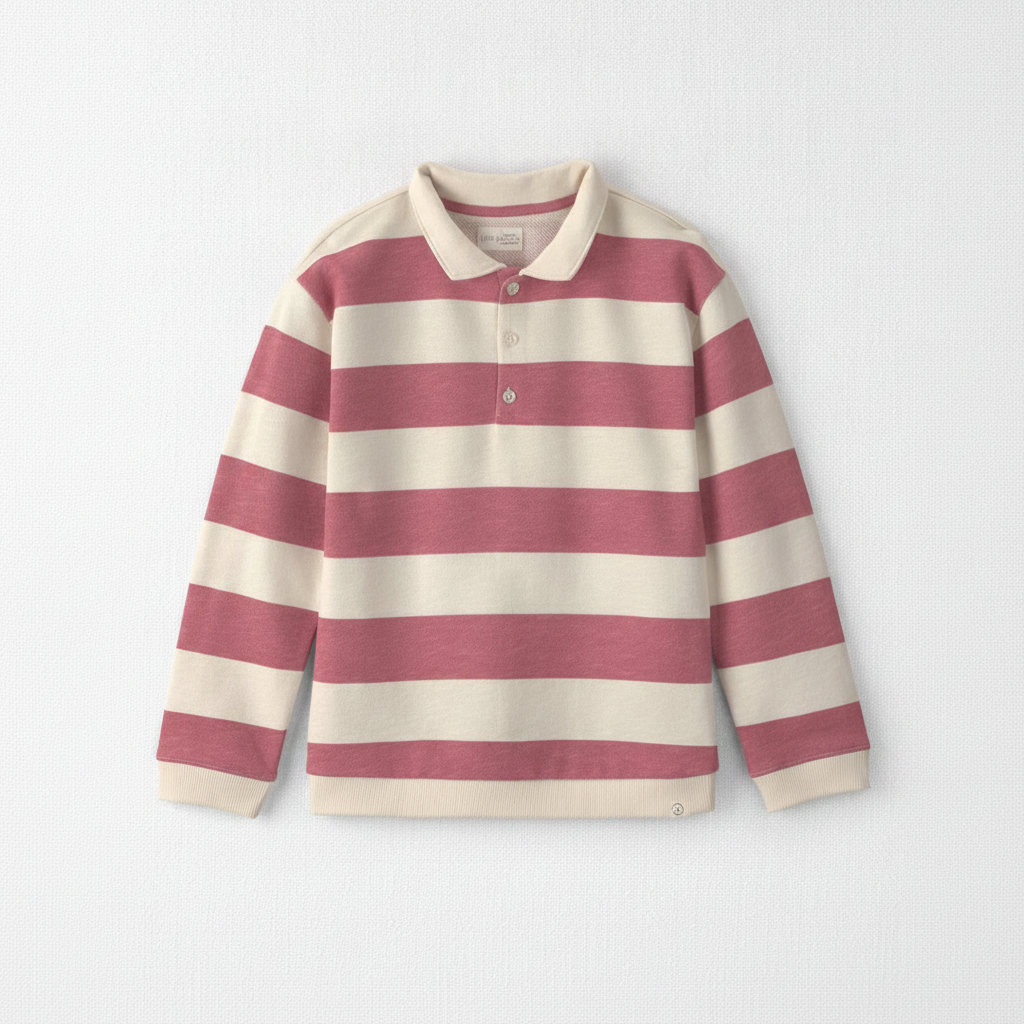 Girls Organic Cotton French Terry Rugby Polo