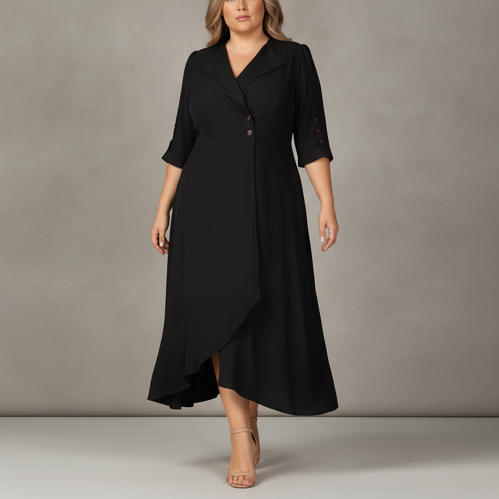 standards & practices Slit-Sleeve Maxi Dress - Plus - Black