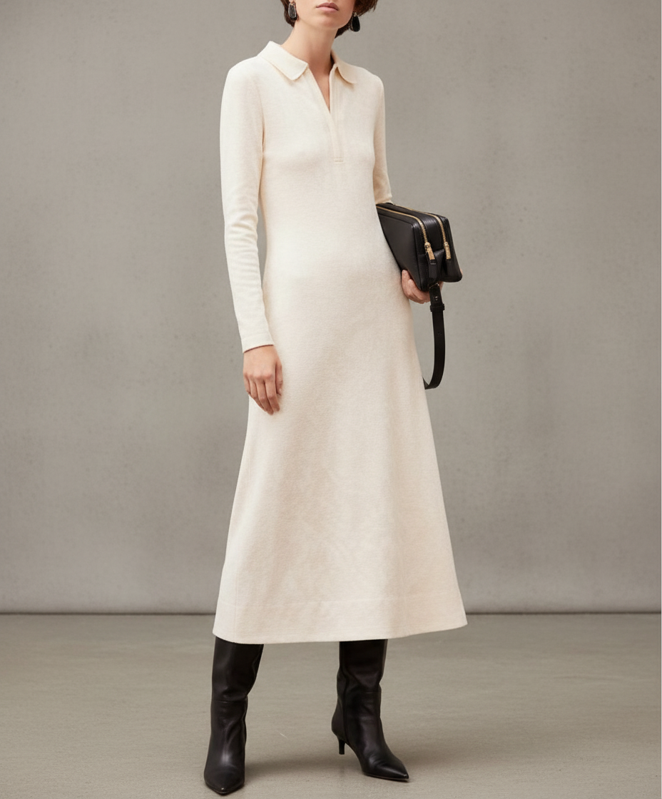 Women's Jacquard Zip Midi Dress