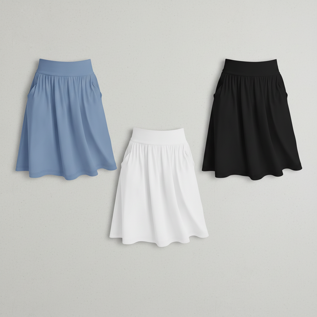 Xaatren 3-Pack Girls' Knee-Length Skirts