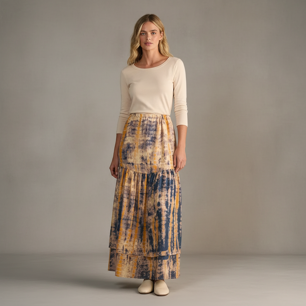 Tie Dye Tiered Maxi Skirt Co-ord