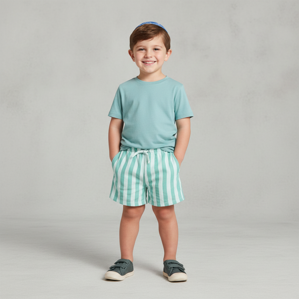 French Terry Striped Shorts