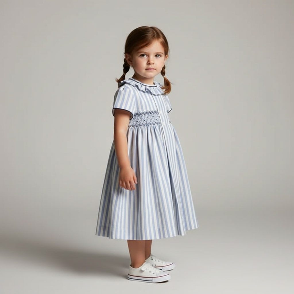 Twoflower Floral Smocked Sleeve Long Vintage Dress