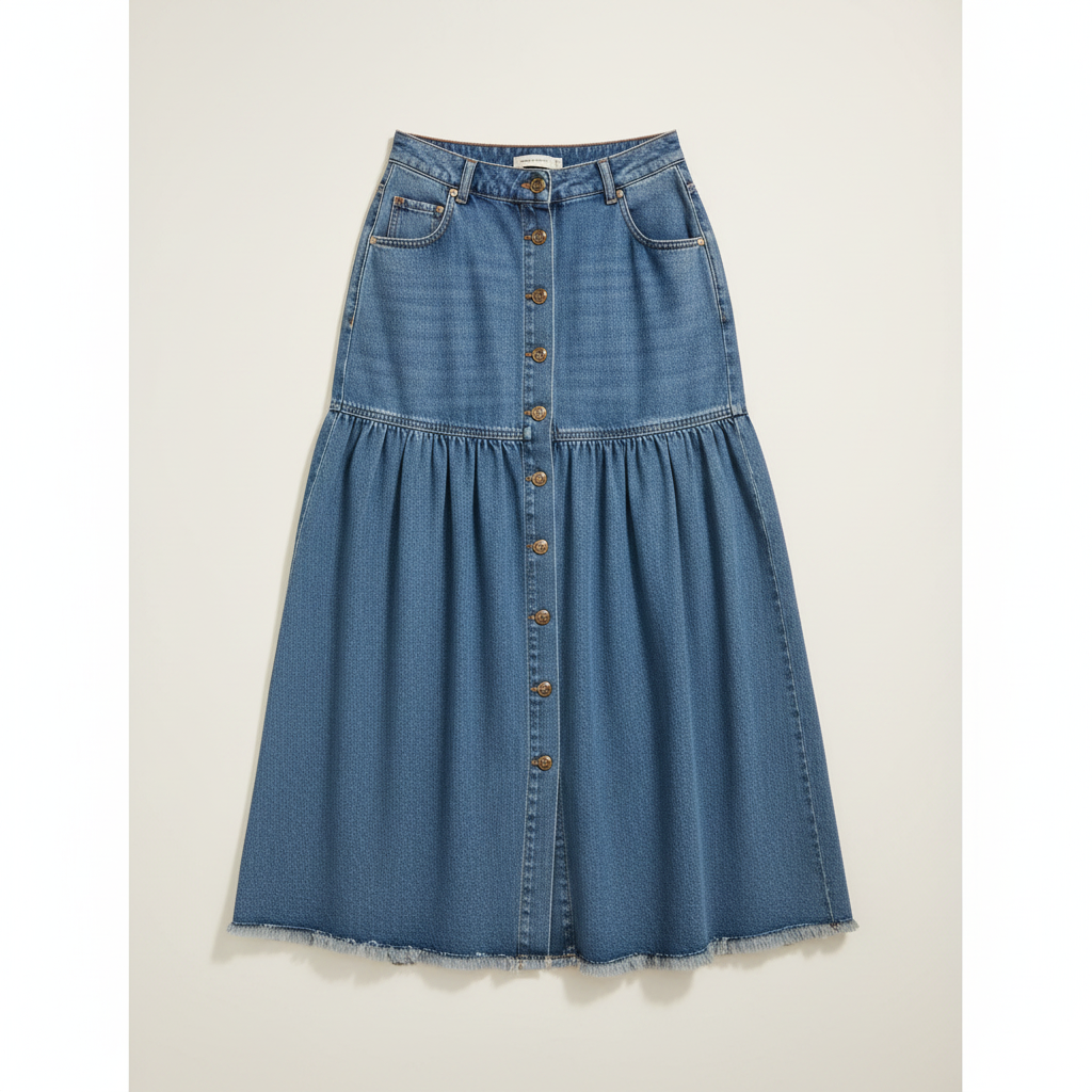 Denim Maxi Skirt