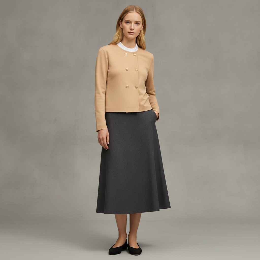 Ruffle Collar Knit Jacket