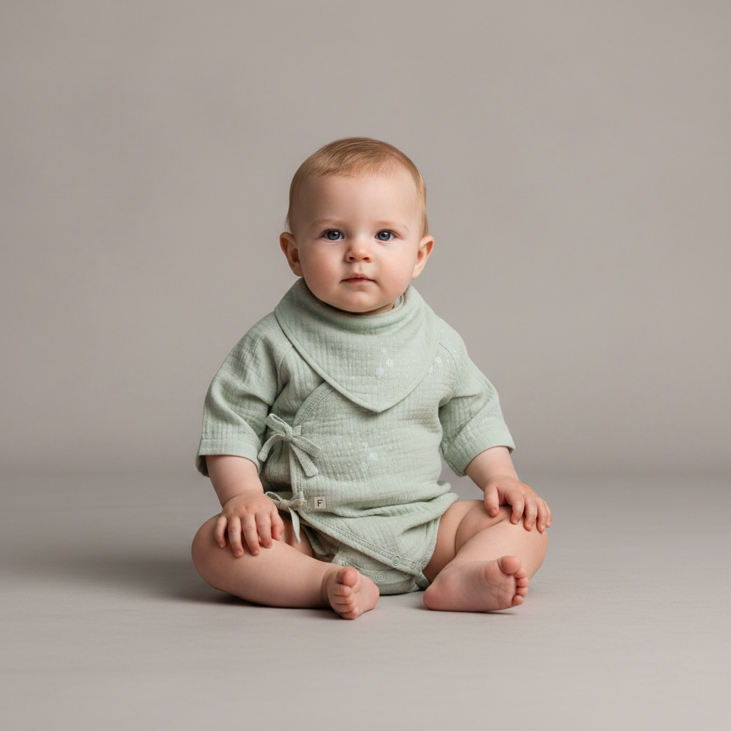 Wrap Muslin Onesie Mint