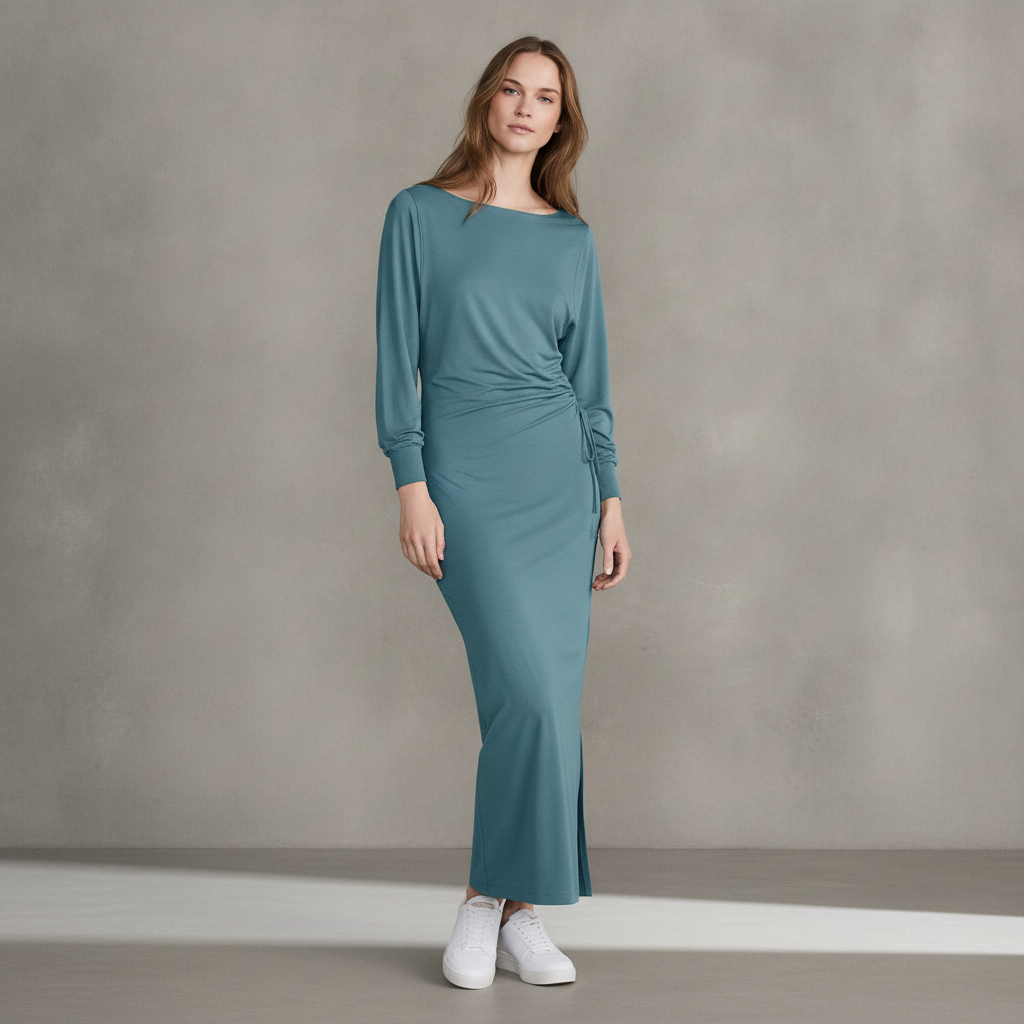 Lou & Grey Brushed Jersey Cinched Maxi Dress