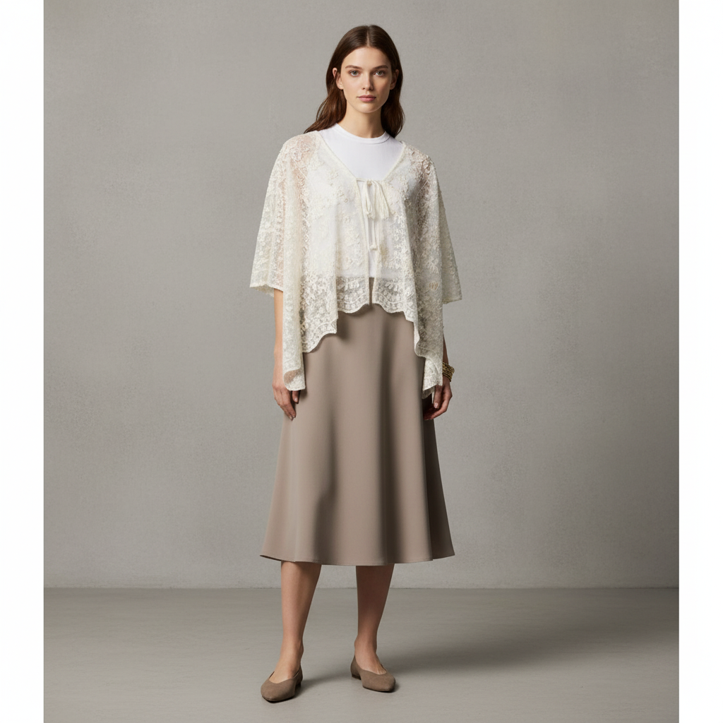 Tie Front Lace Ruana